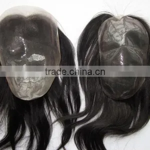 Human Hair Silk PU Base Top Lace Front Closure Hair Pieces thumbnail-1