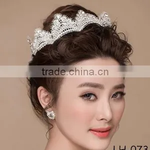 The Bride Headdress Lace Manual Diamond Wedding Hair Soft Crown thumbnail-1
