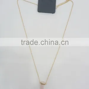 FASHION NATURAL STONE PENDANT CHAIN NECKLACE thumbnail-1