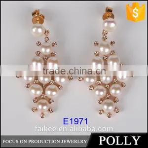 Fashion Earring Designs New Model Hanging Pearl Earrings Jewelry Set thumbnail-4