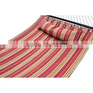 Hammock-Quilted-Fabric-W-Pillow-Double-Size-Spreader-Bar-Heavy-Duty-Stylish-Red thumbnail-5