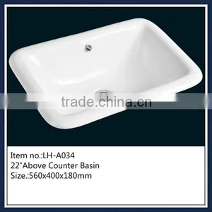 Hotel Bathroom Ceramic Top Counter Wash Basin thumbnail-1