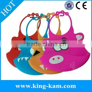 2015 Newly FDA Food Grade Light and Colorful Silicone Baby Bibs Baby Teether Party Dresses Bandana Drool Bibs thumbnail-1