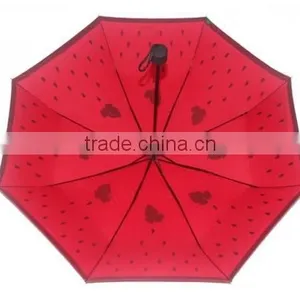 Metal Frame Material and Aluminum Metal Type Umbrella With Red Color thumbnail-2