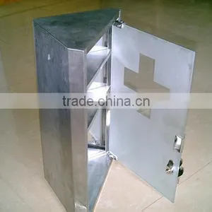 Polished 3 Shelf Metal Medicine Box Triangle Metal Medicine Chest First Aid Kit Steel Medical Box thumbnail-1