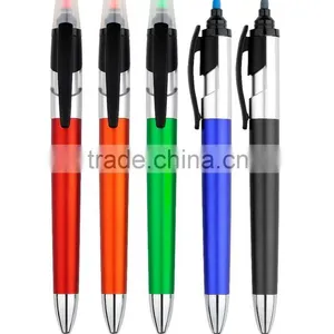Hot Selling Plastic Ballpoint Pen With Highlighter thumbnail-2