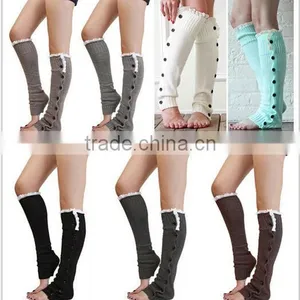 Women Lace Boot Cuff Socks Acrylic Crochet Knitted Girl Lace Boot Socks thumbnail-1