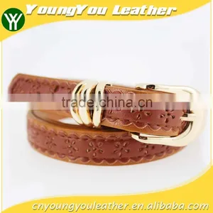 Women's Casual Belt With Brown PU Leather in Yiwu Factory Waist Belt for Lady thumbnail-1