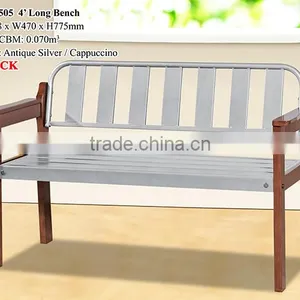 Wooden/Metal Long Bench 4' thumbnail-1