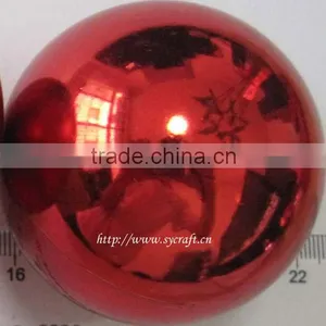 6cm Red Shiny / Glossy Plastic Christmas Ball thumbnail-1