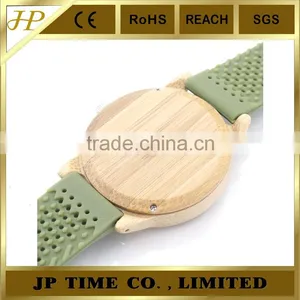Bamboo Wooden Watch Cloth Dial Soft Silicone Band Garment Watches as Pastoralism thumbnail-3