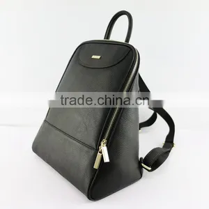 New Special Design Ladies Durable Black Litchi Pattern Leather Backpack thumbnail-3