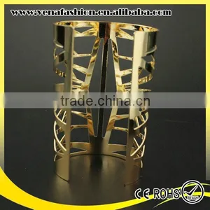 Gold Metal Cuff Bracelet Blank, Heavy Metal Bracelets thumbnail-2