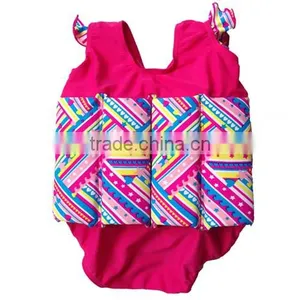 Wholesale Girs Toddler Swim School Training Swimming Aid Floatsuit SET UV Sun Protection Float Suit With Adjustable Buoyancy thumbnail-3