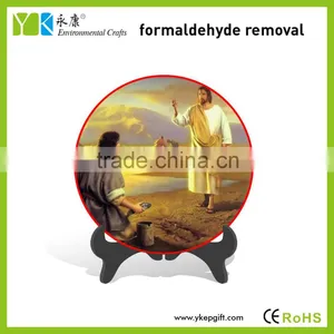 Eco-friendly Organic Material Activated Carbon Round Plate Painted Europe Jesus Religious Souvenirs thumbnail-1