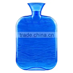 PVC Hot Water Bottle Wave Design With Knit Cover 2L High Quality thumbnail-2