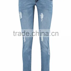 Ladies Jeans Top Design Turn up Jeans (JXA025) thumbnail-3
