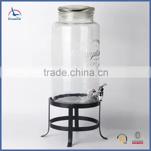 High Quality Large Glass Jar With Tap Hot Sale Drinking Dispenser Glass thumbnail-2