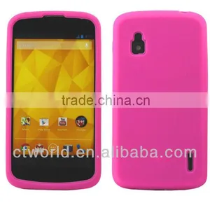 Pink Silicone Cover for LG Google Nexus 4 E960 Case thumbnail-1