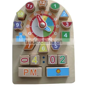 Funny Wooden Clock Toys for Kids/wooden Block Toys thumbnail-1