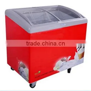 Sliding Glass Door Chest Freezer,curved Glass Chest Showcase thumbnail-2