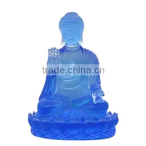 Glass Buddha Statue Liuli Glass Made of Old Traditional Methods Liuli Buddha thumbnail-1