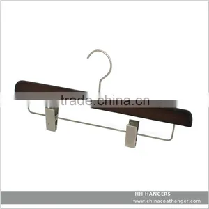 High Quality Wooden Bottom Hanger Pants Hanger for Wholesale thumbnail-1