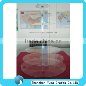 Fancy Round Clear Acrylic Cake Stand Large Cake Cinderella Carriage Cake Holder for Wedding Cheap Custom Made in Shenzhen thumbnail-1