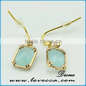 Good Price Top Grade Women Wholesale Gold Brass Stud Gemstone Earrings thumbnail-6