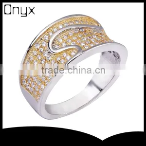 925 Sterling Silver Ring Gold s Letter Micro Zircon Ring for Men thumbnail-1