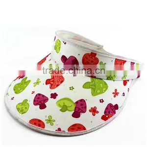 Colourful uv Caps Cotton Pvc Cheap Sun Visor Hats for Women thumbnail-1