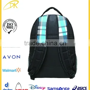 High School Oversized Blue Plaid Multi Compartment Backpack for School, Middle School Backpack thumbnail-2