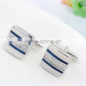 2016 Cool Mens Shirts Enamel Cuff Links Jewelry Diamond Cufflinks Silver Copper thumbnail-4