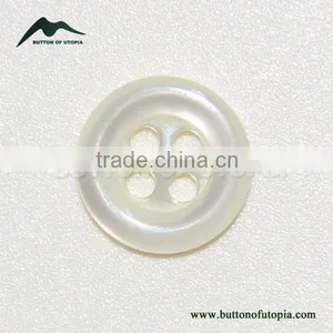 18L 4 Holes Natural Trocas Trochus Shell Shirt Buttons With Round Rim thumbnail-1