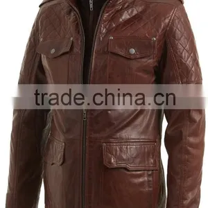 New Mens Brown Leather Jacket Factory thumbnail-1