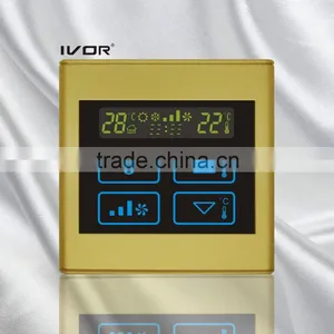 Good Quality IVOR 220V Central Air-Conditioner Thermostat Digital AC Thermostat Switch PC Frame SK-AC2300B Champagne Gold thumbnail-1