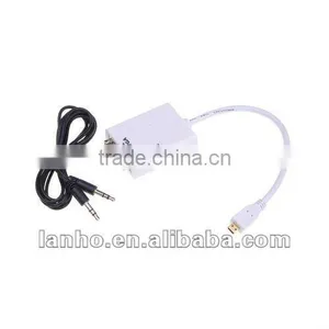 Mini HDMI to VGA + Aduio HD Conversion Cable Adapter For Computer DVD thumbnail-1