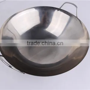 Machine Made Wok Round Big Stainless Steel Korea King Wok thumbnail-2