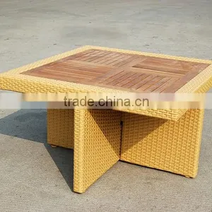 Flat Rattan Furniture Cube Composable Space-saving Dining Set thumbnail-5