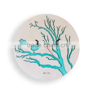 Modern Wall Clock "Bird", Large Wall Clock, Wooden Clock, Wood Decor White Bird Interior, Plywood, Handmade Clock thumbnail-4