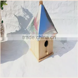 New Unfinished Wooden Bird House Wholesale, Hot Sale Wooden Bird House thumbnail-1