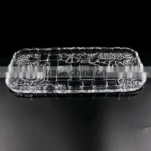 2017 New Big Glass Plate Transparent Glass Fruit Plate thumbnail-3