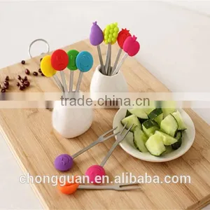 Free Sample!!!Halloween Party New Design ECO-friendly FDA&LFGB Silicone Fruit Fork ,silicone Fruit Forks thumbnail-4