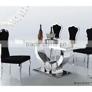 2015 Best Seller Marble Dining Table/stainless Steel Dining Table AH 2197 thumbnail-1