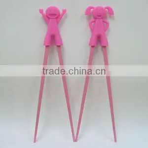 Fashionable and Useful Silicon/plastic Chopsticks With Lovely Sleeve for Kids thumbnail-1