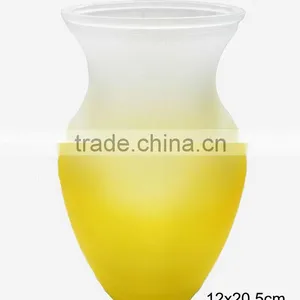 Frosted Yellow Glass Vases Decoratives GV24 thumbnail-1
