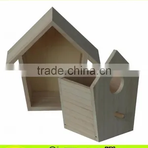 FSC Unfinished House Shape Drawer Wood Bird House thumbnail-4