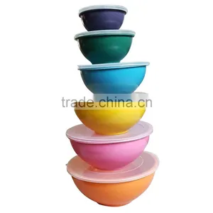 Eco Biodegradable Endurable Bamboo Fiber Serving Bowl Set With Lid thumbnail-1