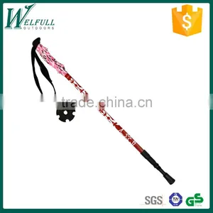 Light Trekking Pole With Internal Lock, Floral EVA Grip, 3 Sections, Red SZ15521 thumbnail-1