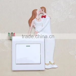 Wedding Theme Relief Wall Decor Resin Switch Sticker for Sale thumbnail-3